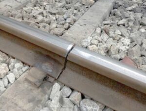 breaked rail track
